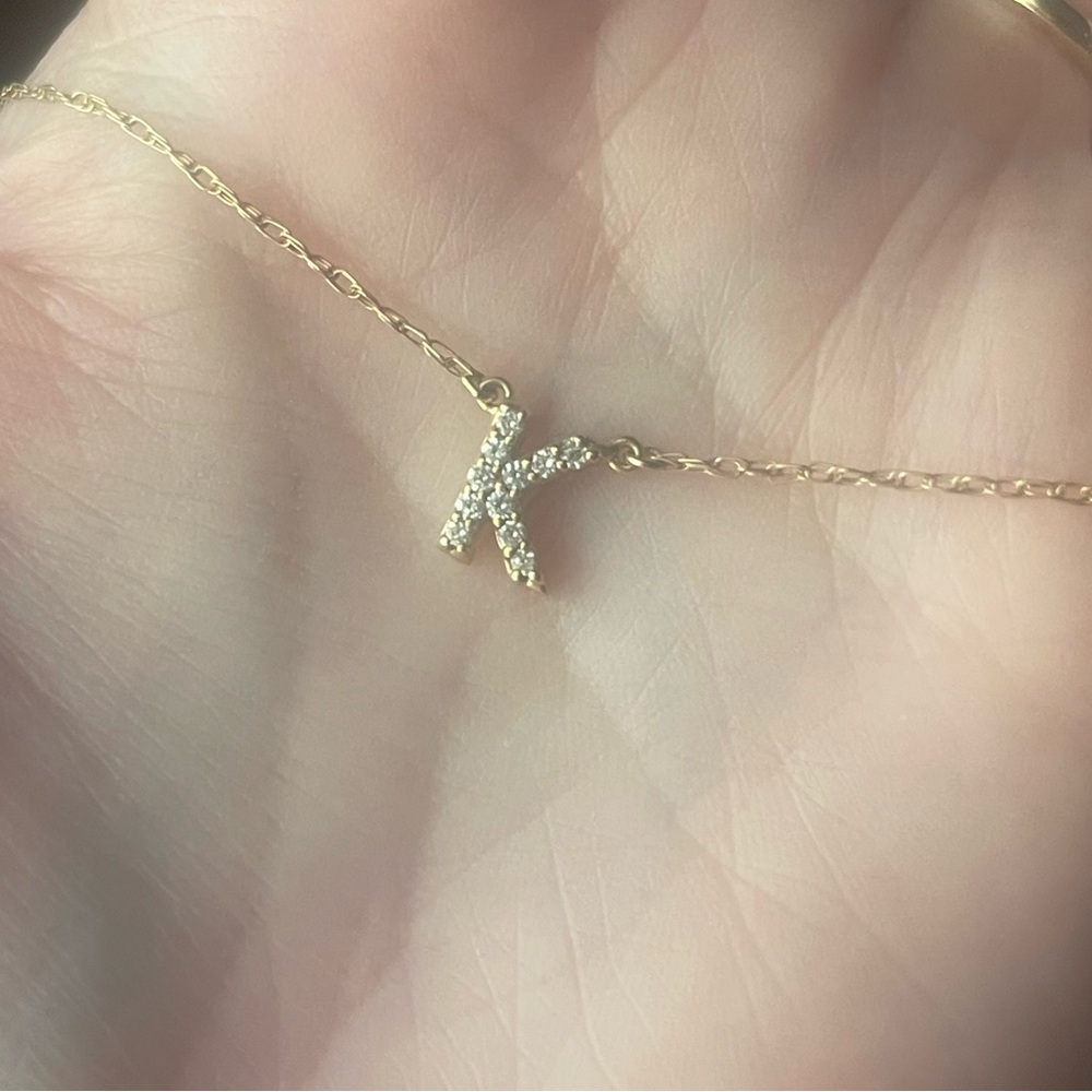Jennifer Zeuner Gigi 14K Gold “K” Initial Necklace